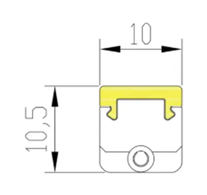 ULIGHT 1010S cross-section 10 × 10.5 mm including PC cover