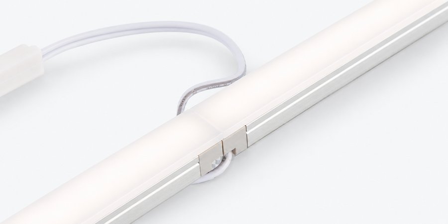 Two ULIGHT 1010S bars linked and lit showing one continuous line of light